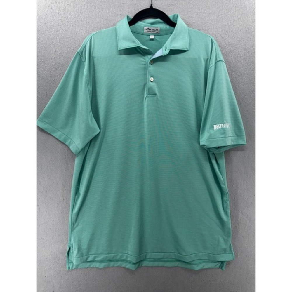 Peter Millar‎ Summer Comfort Polo Shirt Mens L Green Performance Luxury Golf